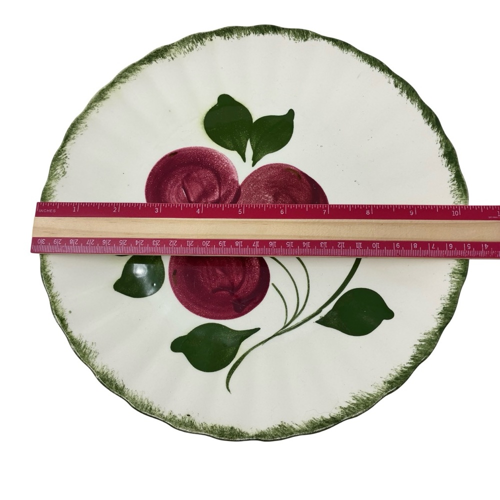 Blue Ridge Southern Pottery Apple Trio Dinner Plates Set of 2 Hand Painted USA - Picture 4 of 4